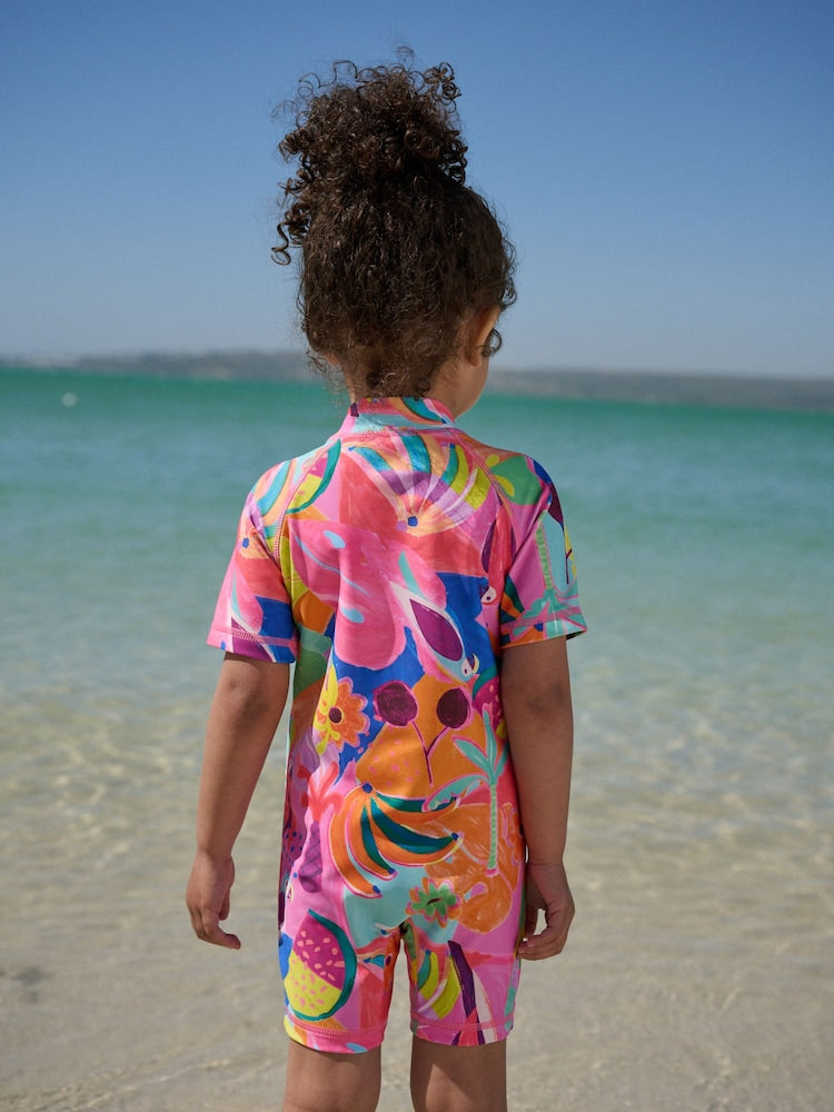 Orange Tropical Sunsafe Swimsuit (3mths-10yrs)