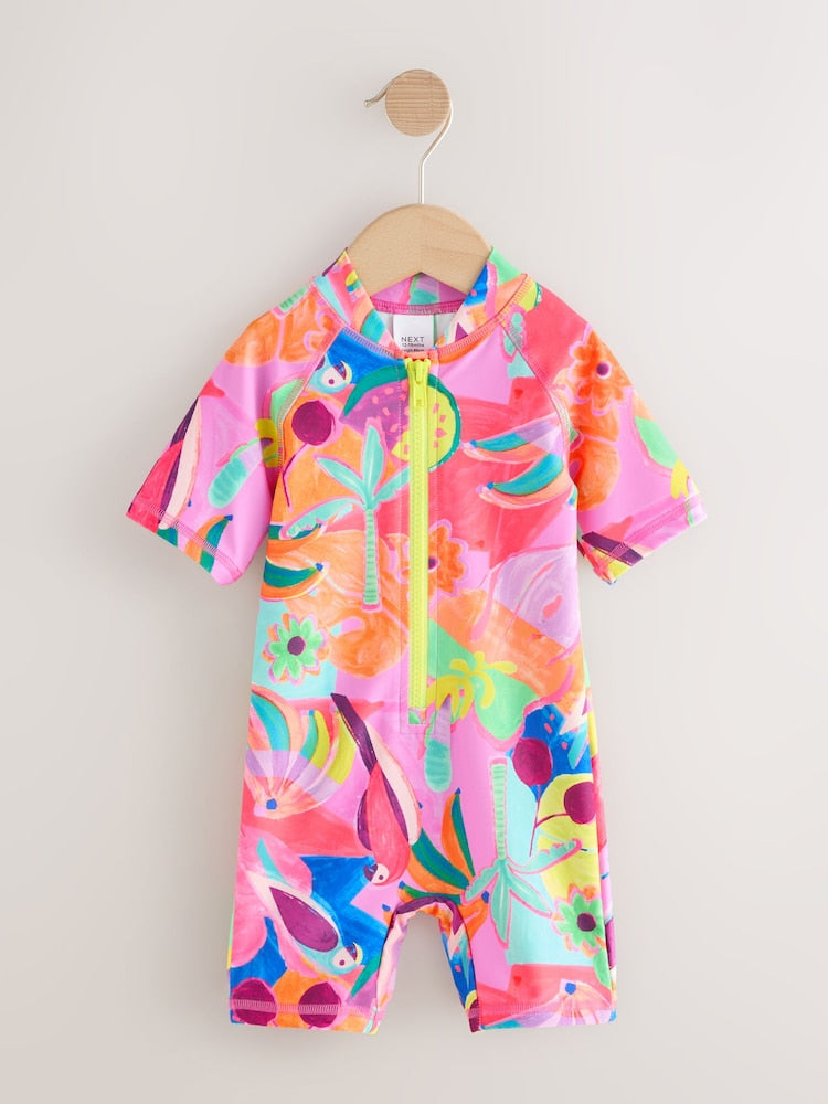 Orange Tropical Sunsafe Swimsuit (3mths-10yrs)