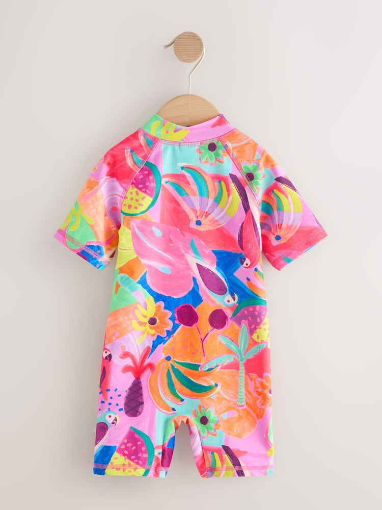 Orange Tropical Sunsafe Swimsuit (3mths-10yrs)