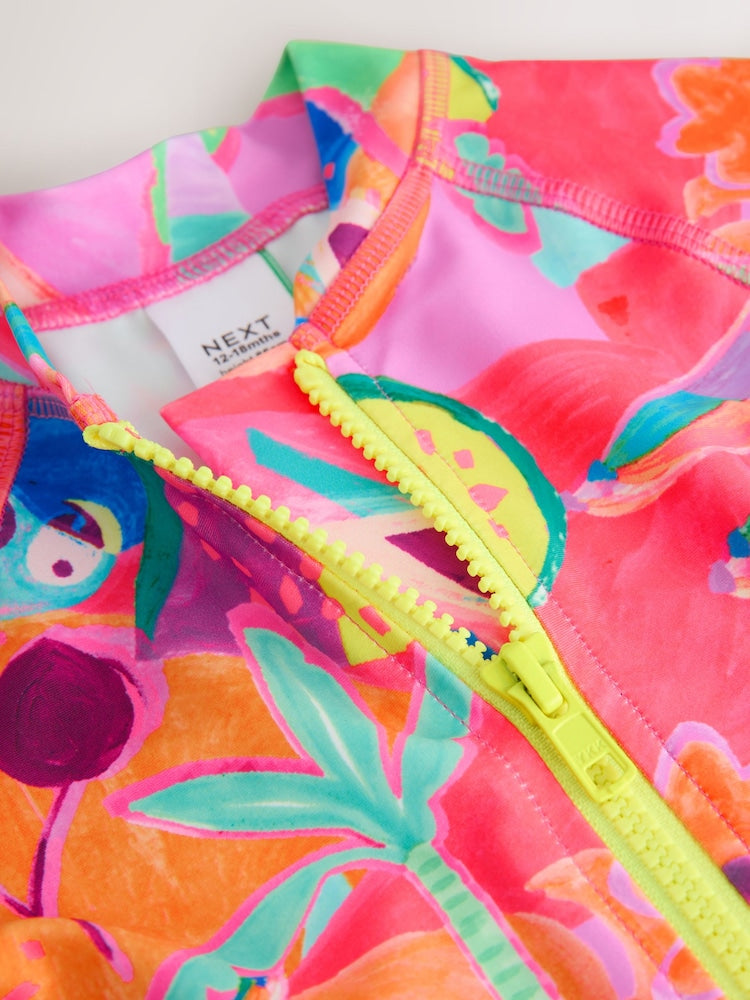 Orange Tropical Sunsafe Swimsuit (3mths-10yrs)