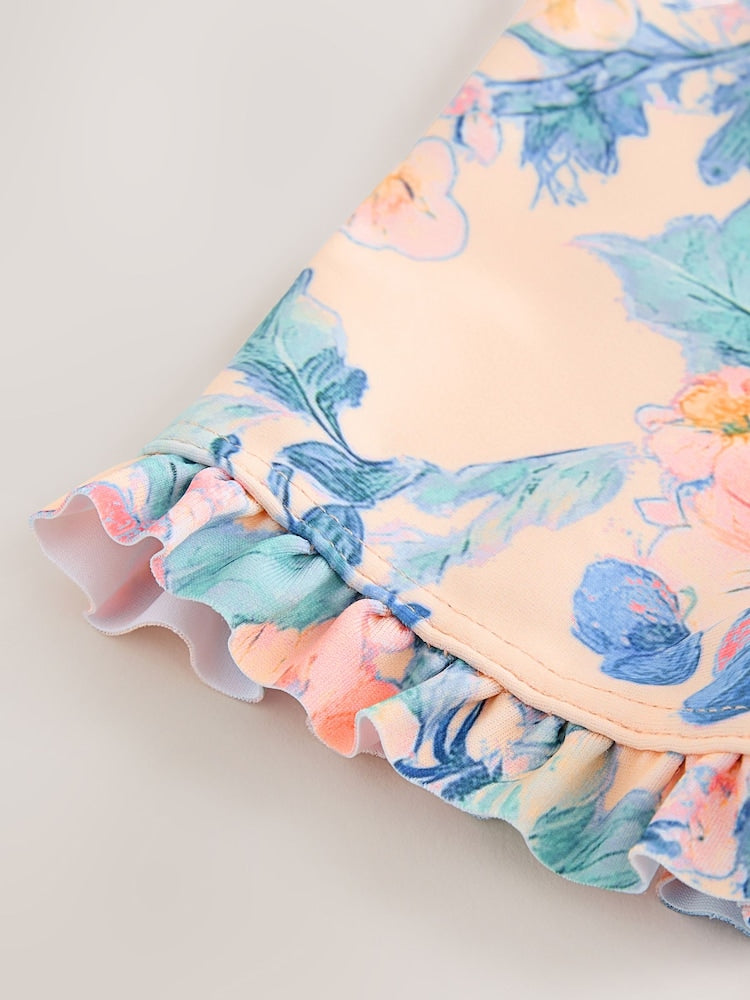 Pink Floral Print Sunsafe Swimsuit (3mths-10yrs) - Size 3-6 Months (62-68cm)