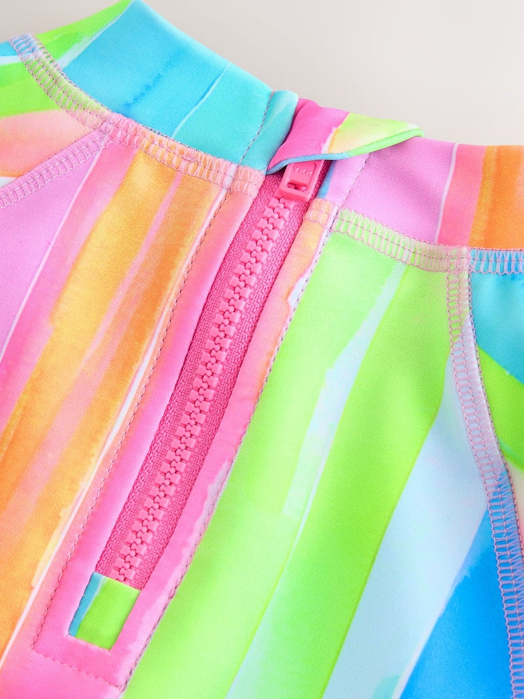 Rainbow Stripe Short Sleeved Sunsafe Swim Set (3mths-10yrs)