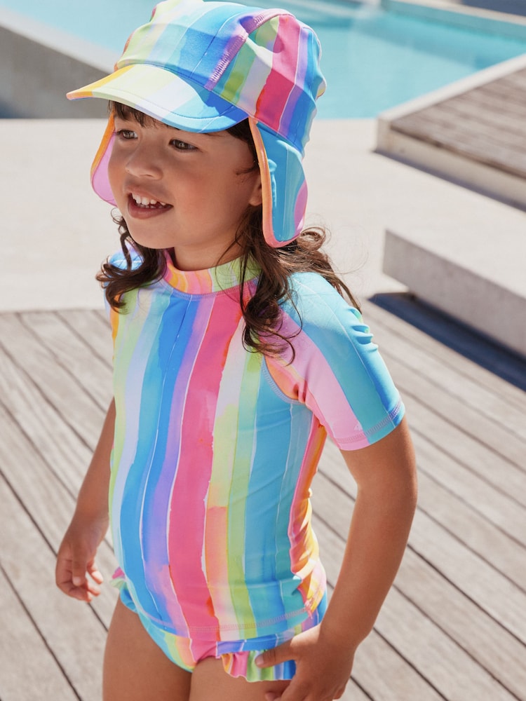Rainbow Stripe Short Sleeved Sunsafe Swim Set (3mths-10yrs)