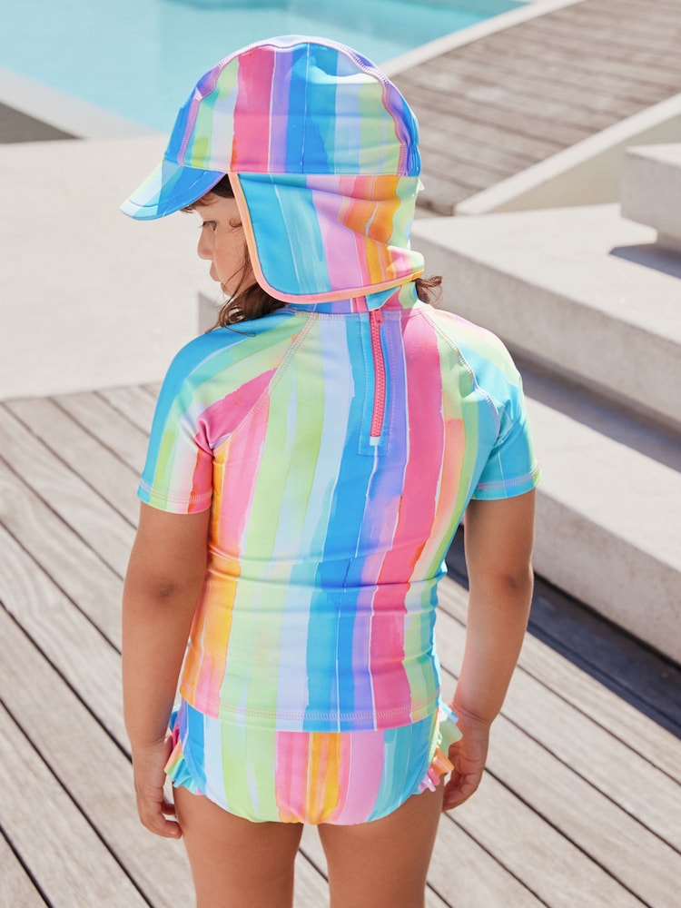 Rainbow Stripe Short Sleeved Sunsafe Swim Set (3mths-10yrs)