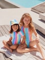 Rainbow Stripe Short Sleeved Sunsafe Swim Set (3mths-10yrs) - Size 3-6 Months (62-68cm)