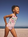 Pink Floral Swimsuit (3mths-10yrs) - Size 3-6 Months (62-68cm)