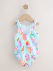 Pink/Blue Ice Cream Swimsuit (3mths-10yrs) - Size 3-6 Months (62-68cm)