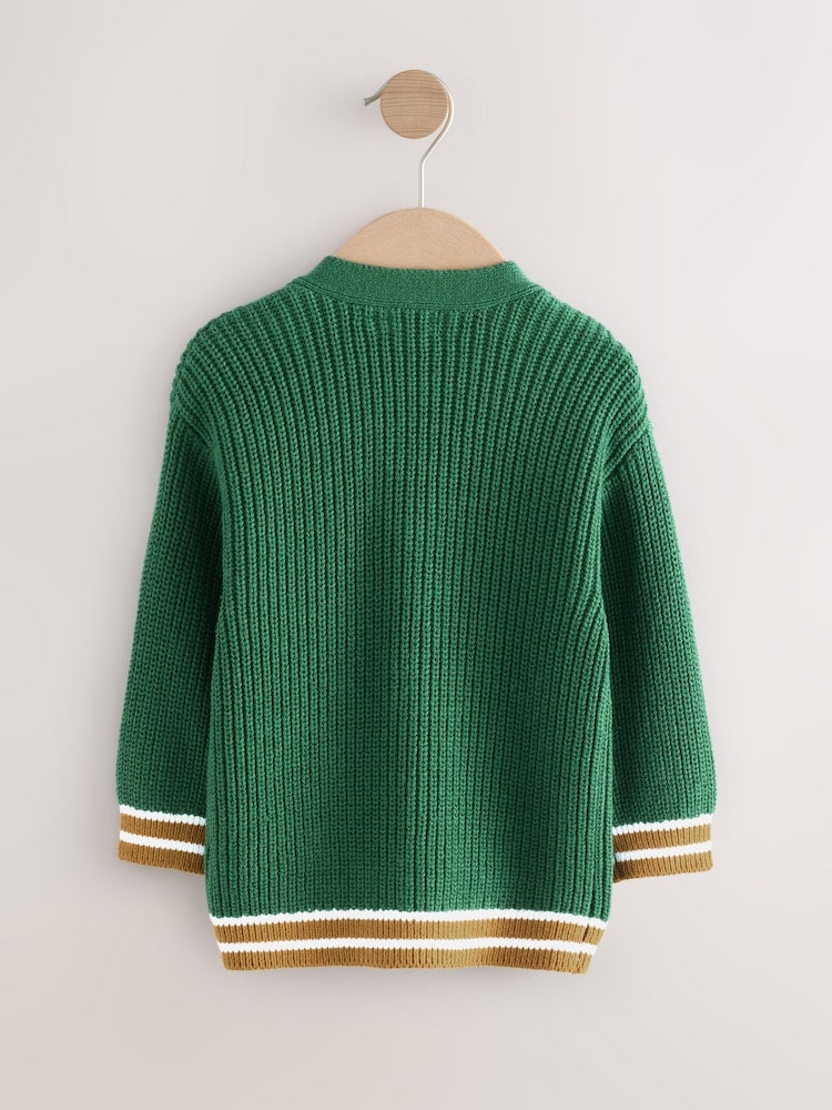 Green Varsity Character Cardigan (3mths-7yrs)