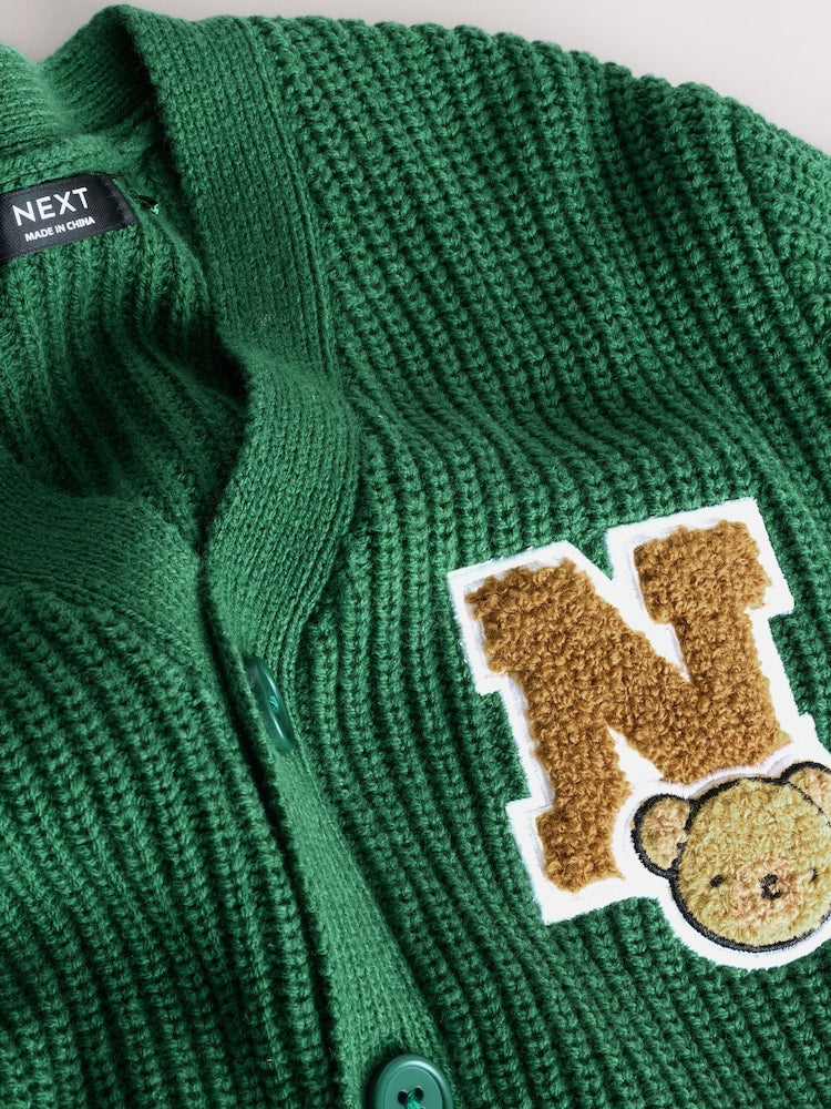 Green Varsity Character Cardigan (3mths-7yrs)
