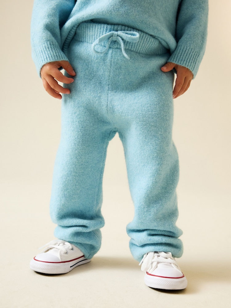 Light Blue Knitted Crew Neck Jumper and Joggers Set (3mths-7yrs)