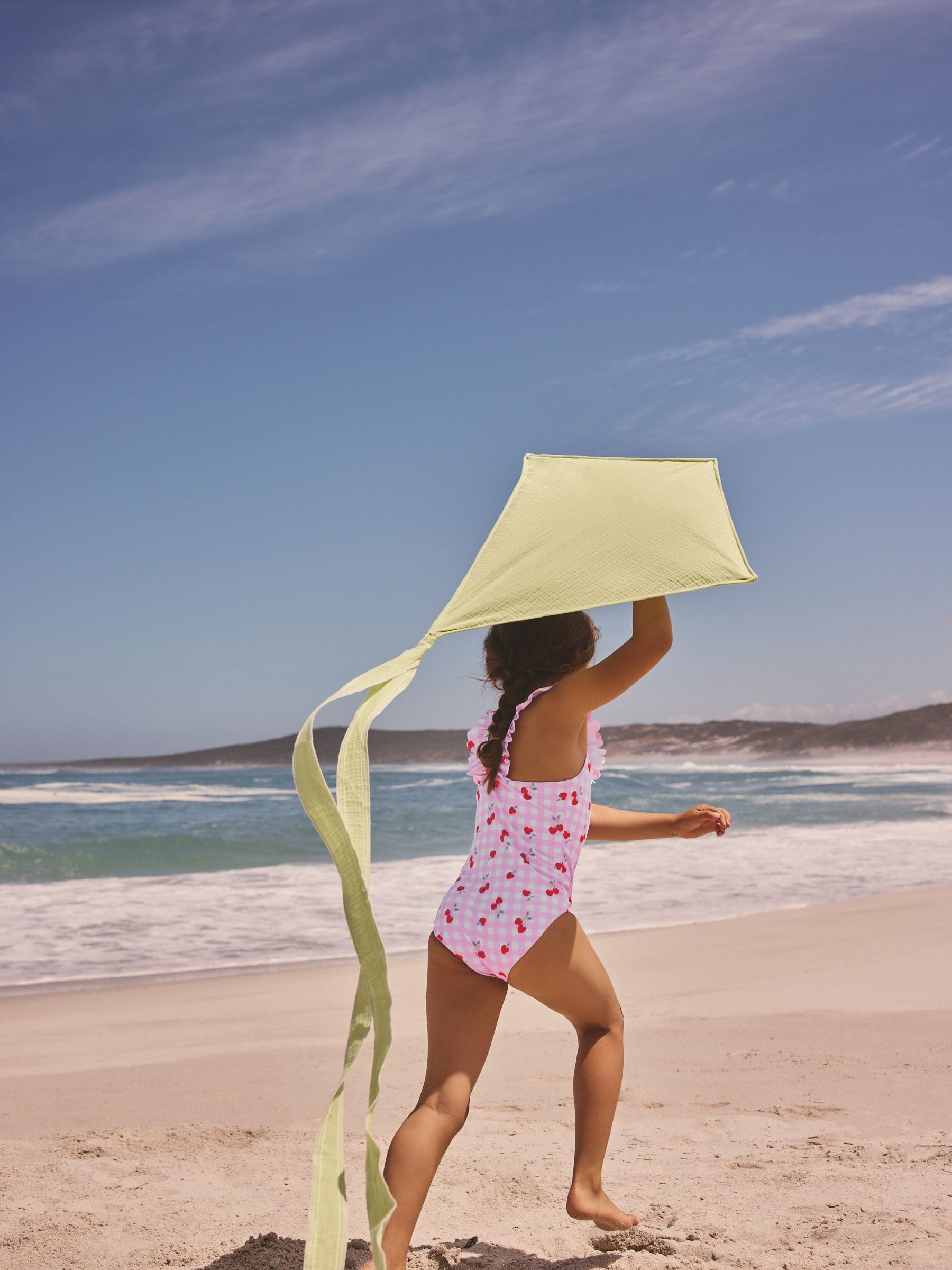 Pink Cherry Gingham Frill Swimsuit (3-16yrs) - Size 3 Years (98cm)