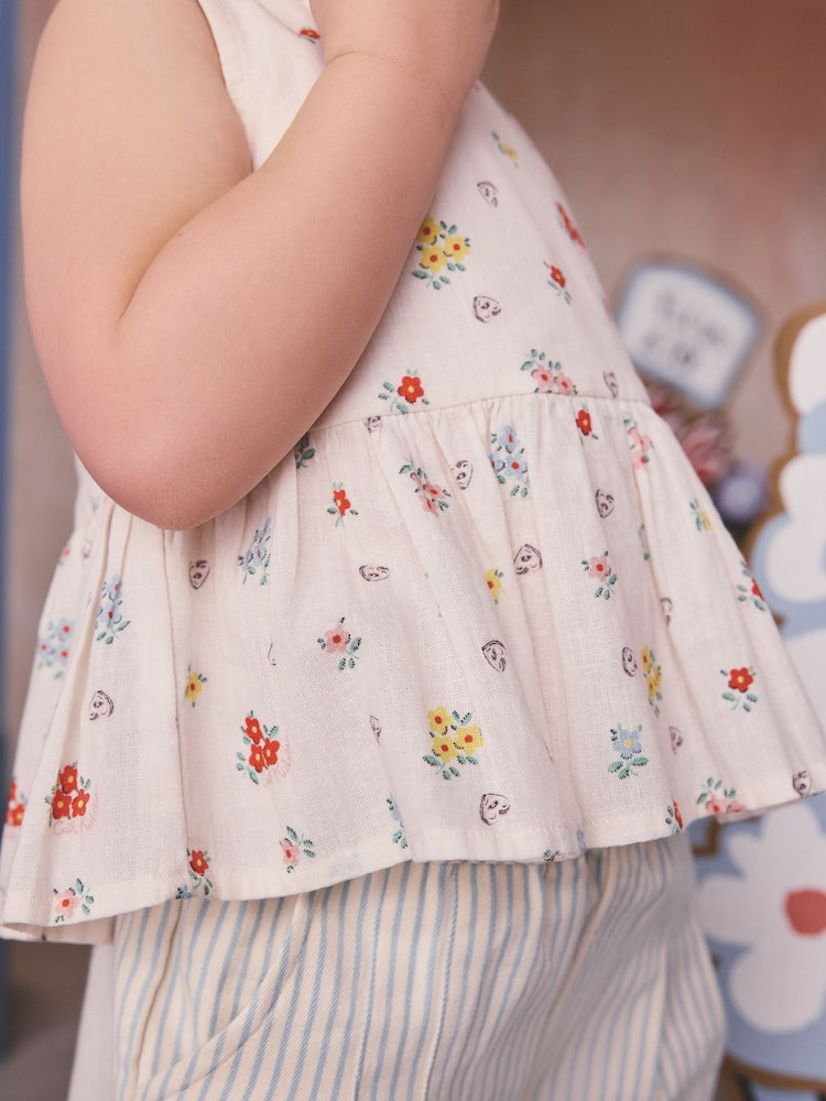 Cath Kidston Ecru Ditsy Blouse And Trousers Set (3mths-8yrs)