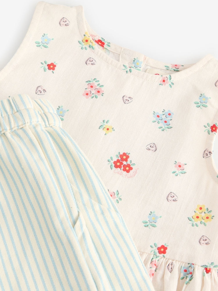 Cath Kidston Ecru Ditsy Blouse And Trousers Set (3mths-8yrs)