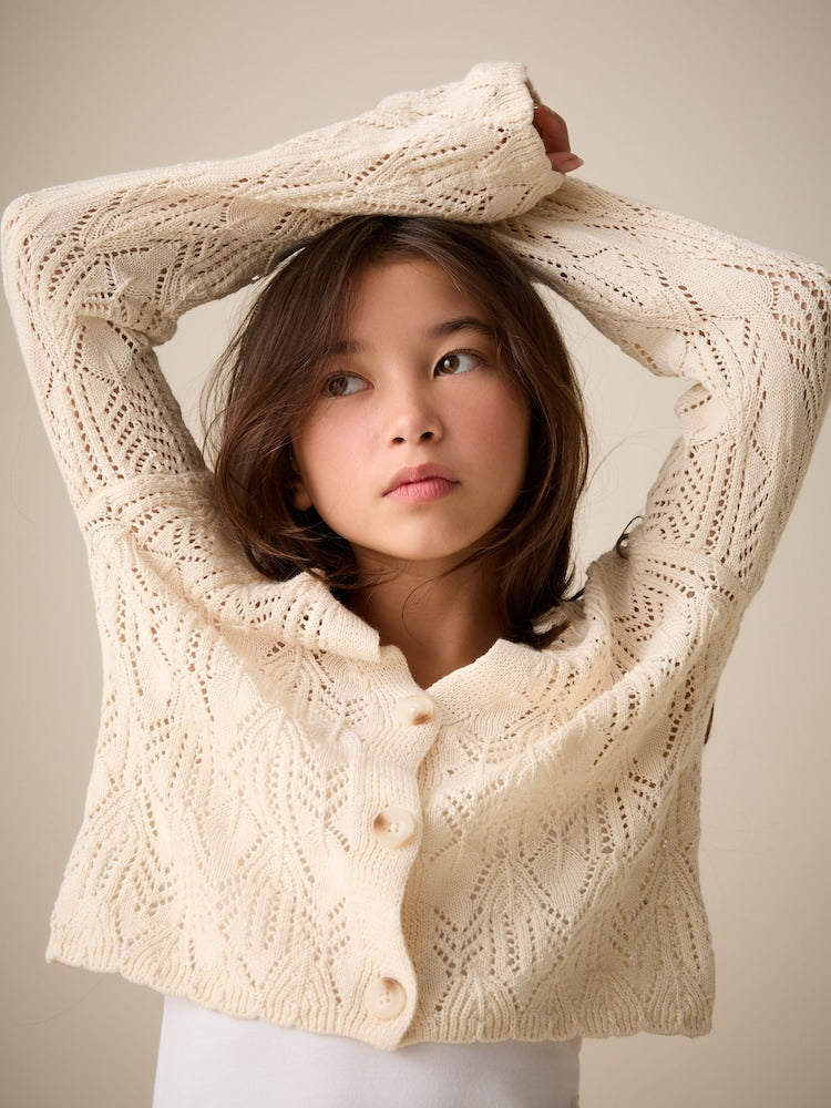 Ecru Knitted Cardigan (3-16yrs)