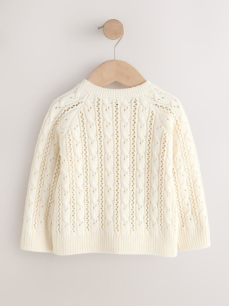 Ecru Cable Cardigan (3mths-7yrs) - Size 3-6 Months (62-68cm)