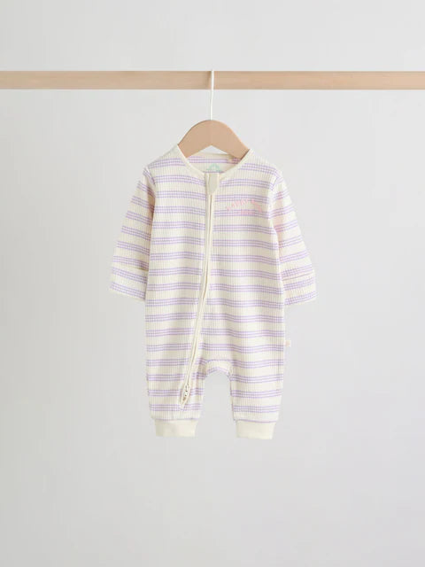 Lilac Purple Milk Club Two Way Zip Baby Sleepsuits 3 Pack (0mths-3yrs)