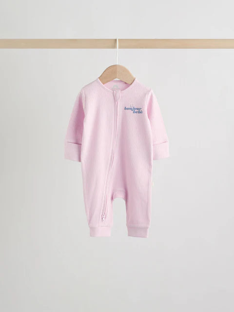 Lilac Purple Milk Club Two Way Zip Baby Sleepsuits 3 Pack (0mths-3yrs)