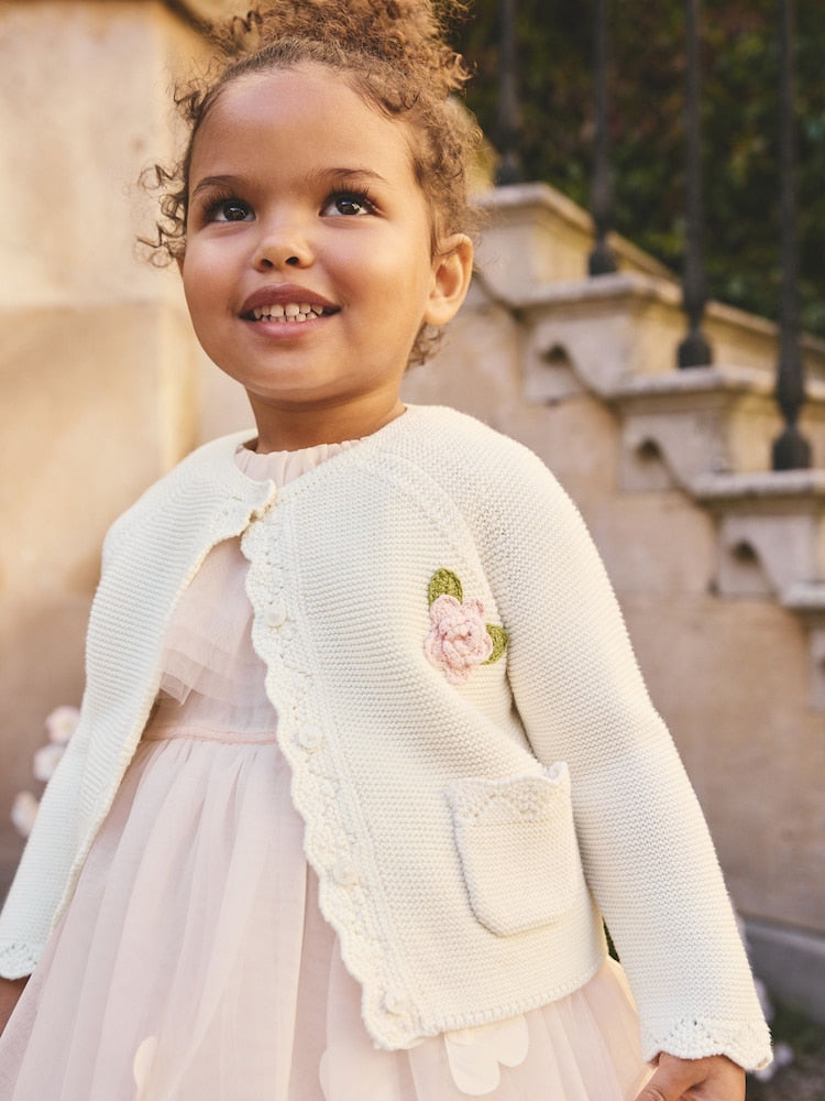 Ecru Flower Girl Occasion Cardigan (3mths-7yrs)