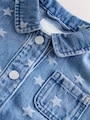 Dark Wash Star Jaquard Denim Jacket (3mths-7yrs) - Size 3-6 Months (62-68cm)