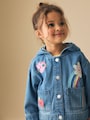 Mid Blue Embroidered Character Denim Jacket (3mths-7yrs) - Size 3-6 Months (62-68cm)