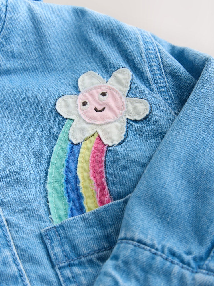 Mid Blue Embroidered Character Denim Jacket (3mths-7yrs)