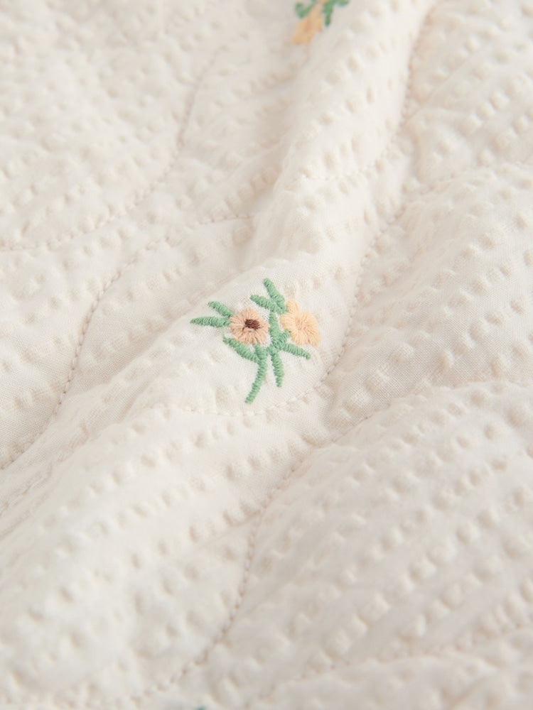Cream Embroidered Quilted Jacket (3mths-7yrs)