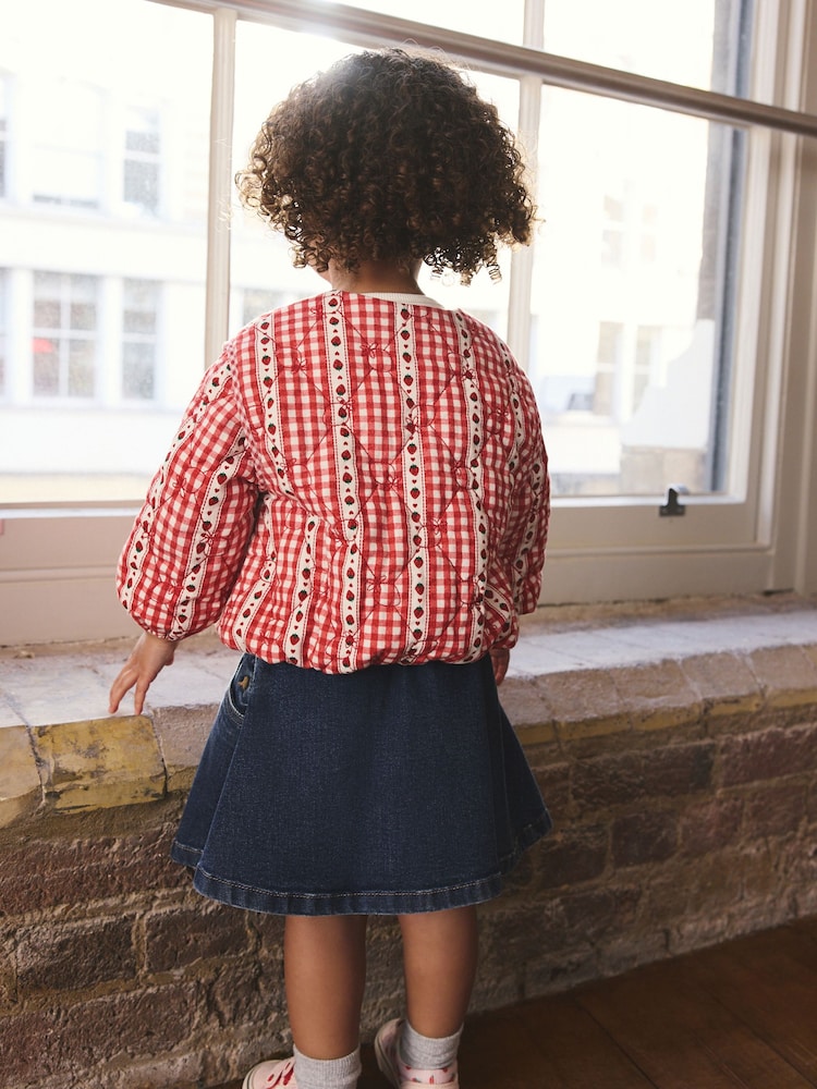 Red Gingham Quilted Jacket (3mths-7yrs)