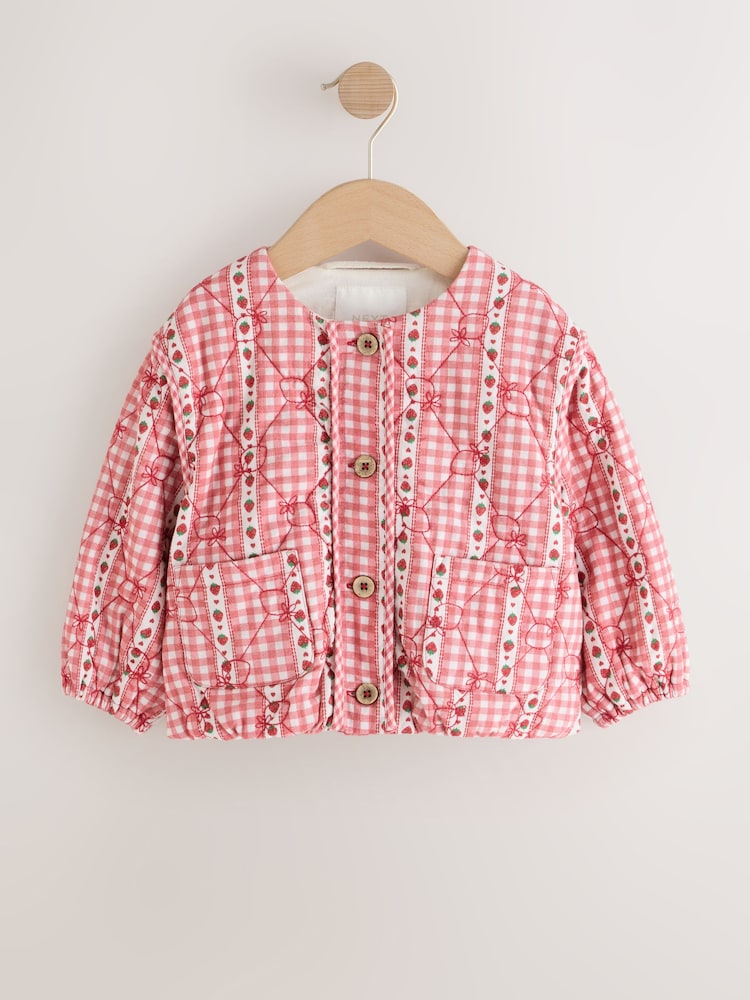 Red Gingham Quilted Jacket (3mths-7yrs)