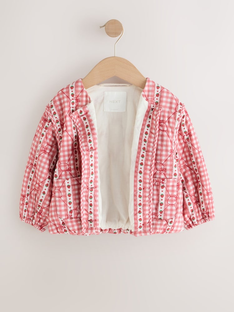 Red Gingham Quilted Jacket (3mths-7yrs)