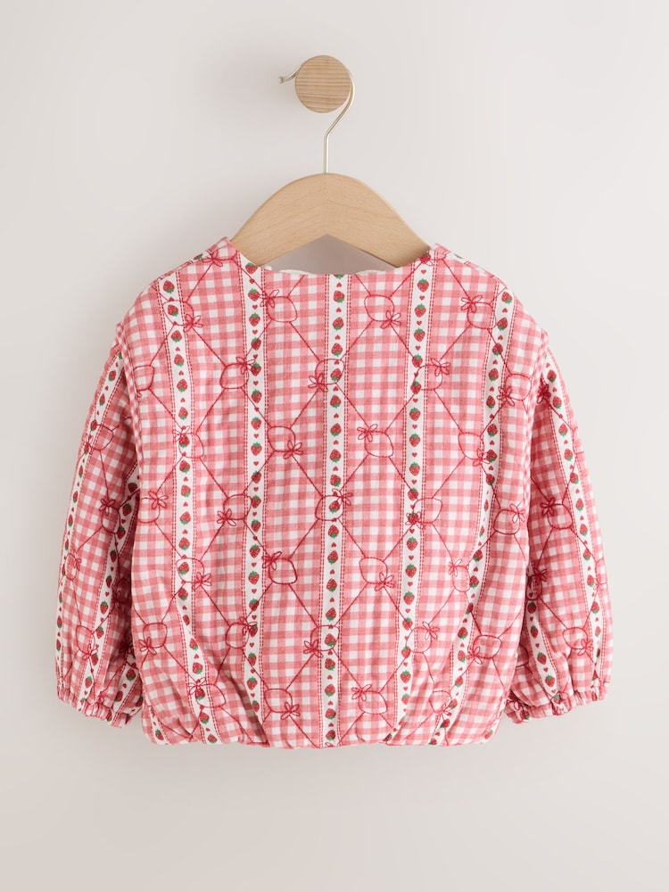 Red Gingham Quilted Jacket (3mths-7yrs)