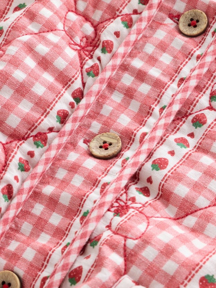 Red Gingham Quilted Jacket (3mths-7yrs)