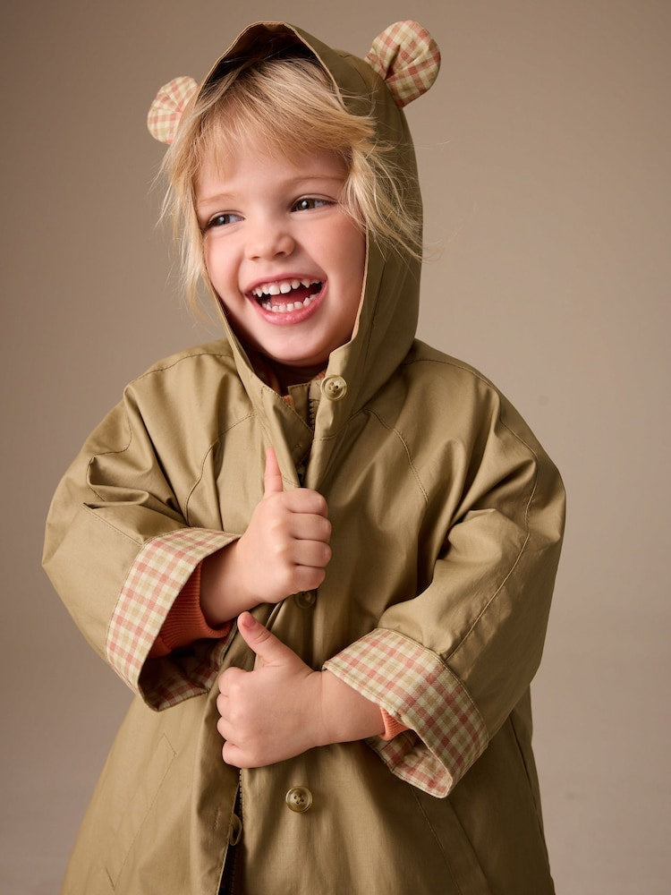 Stone Shower Resistant Hooded Trench Coat (3mths-7yrs) - Size 3-6 Months (62-68cm) - Stone Shower Resistant Hooded Trench