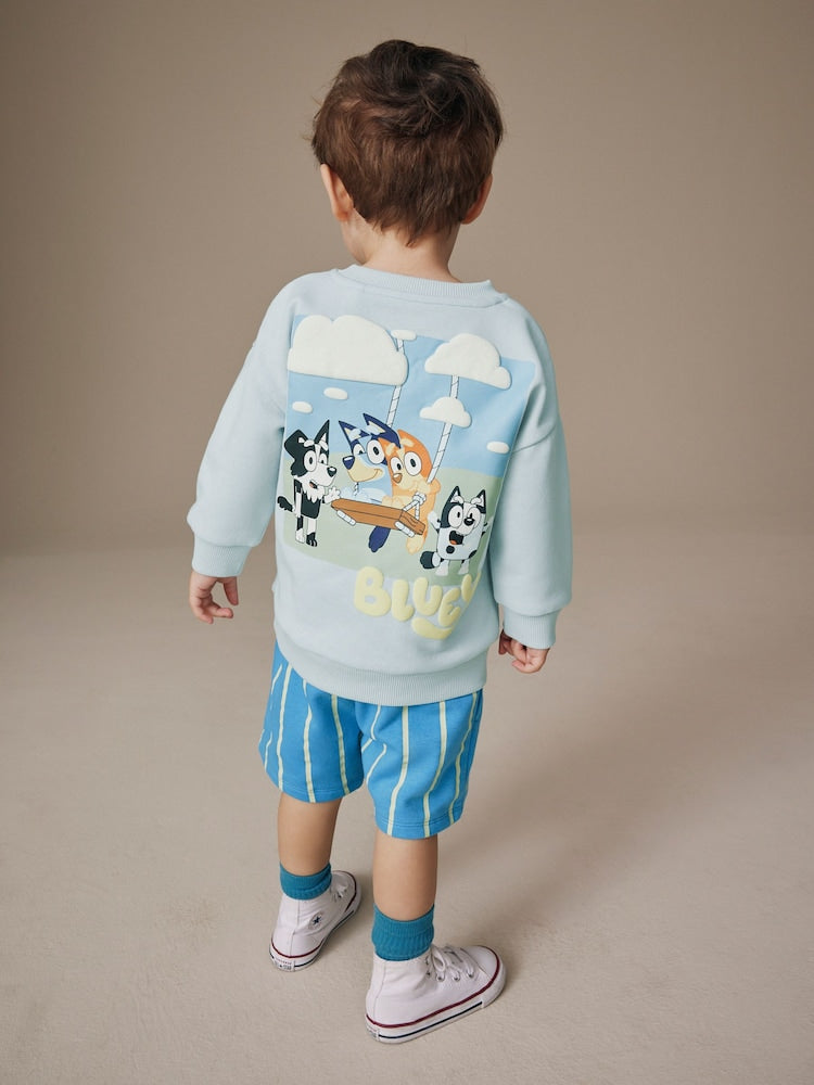 Blue Bluey Sweat Crew and Shorts Set (12mths-8yrs) - Size 12-18 Months (80-86cm) - Blue Bluey Sweat Crew and