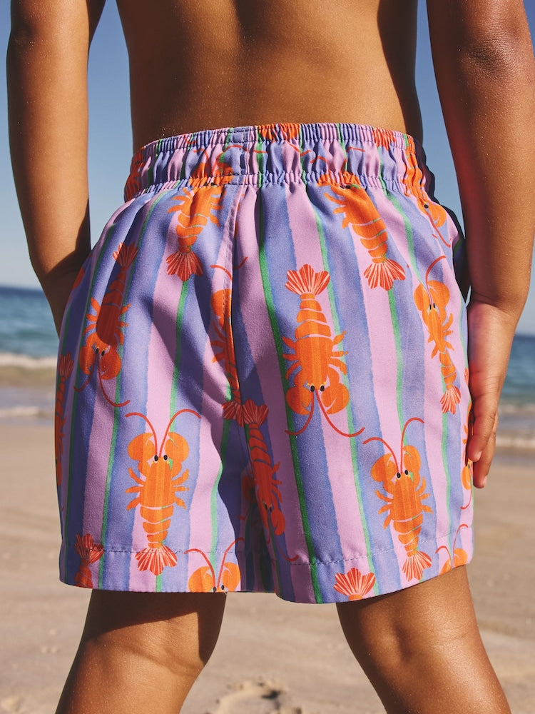 Pink/Lilac Printed Swim Shorts (3mths-7yrs)