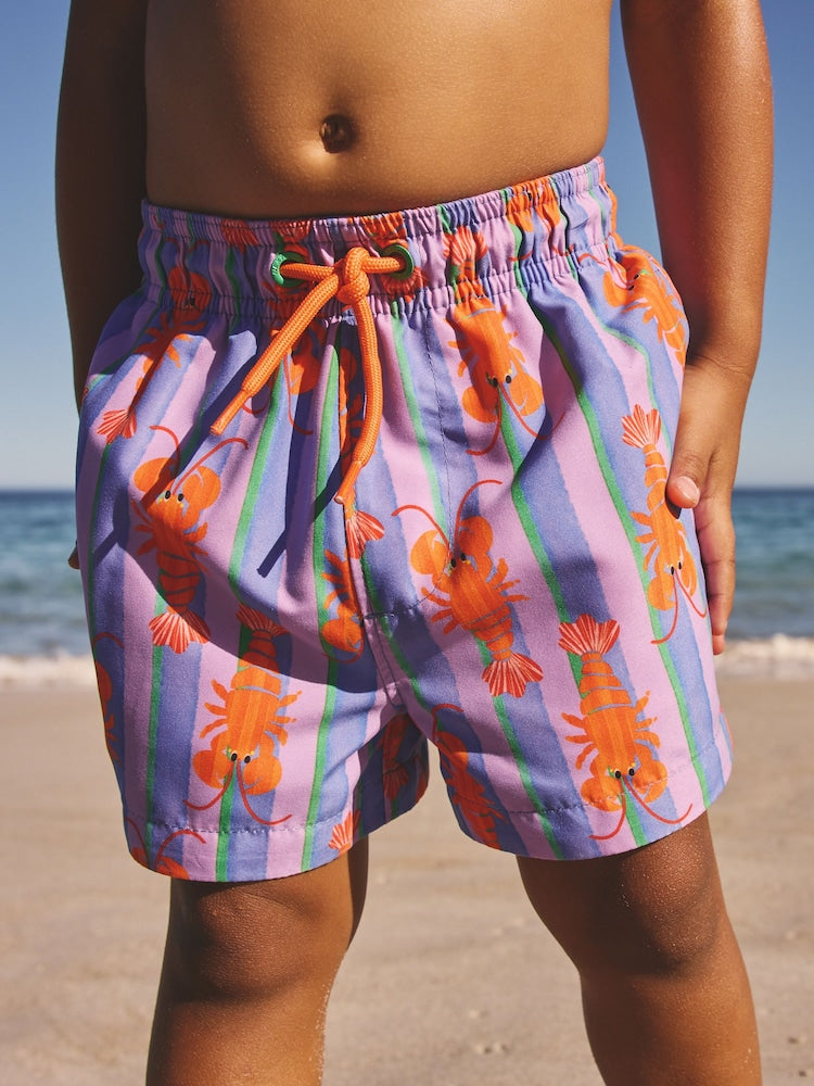 Pink/Lilac Printed Swim Shorts (3mths-7yrs)