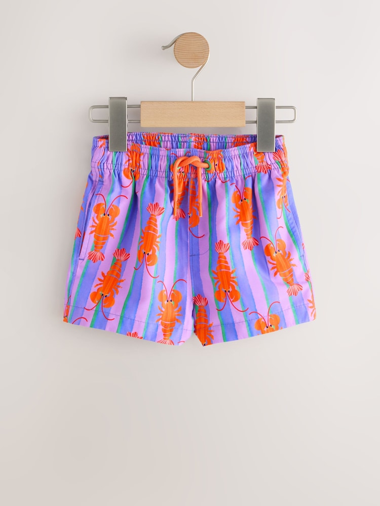 Pink/Lilac Printed Swim Shorts (3mths-7yrs)