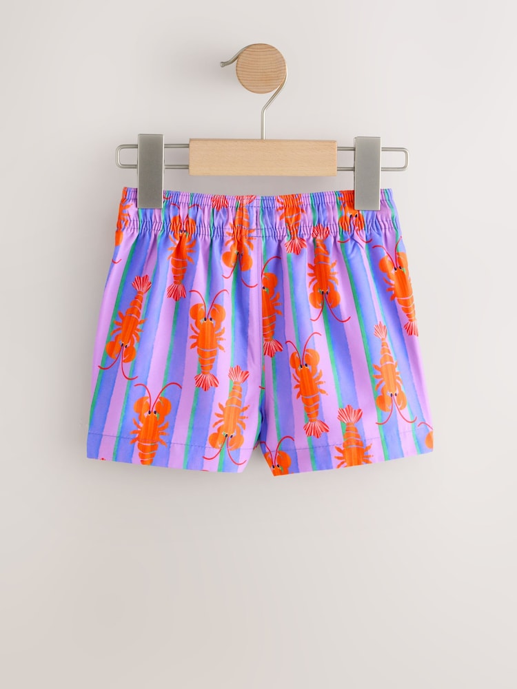 Pink/Lilac Printed Swim Shorts (3mths-7yrs)