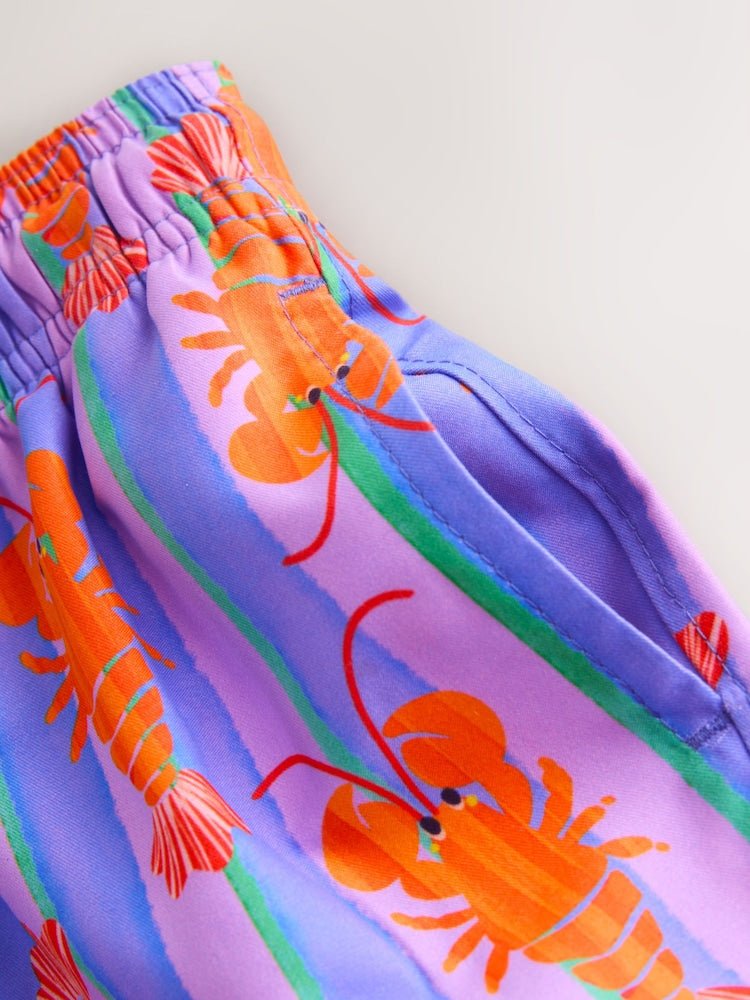 Pink/Lilac Printed Swim Shorts (3mths-7yrs)