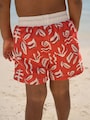 Red Printed Swim Shorts (3mths-7yrs) - Size 3-6 Months (62-68cm)