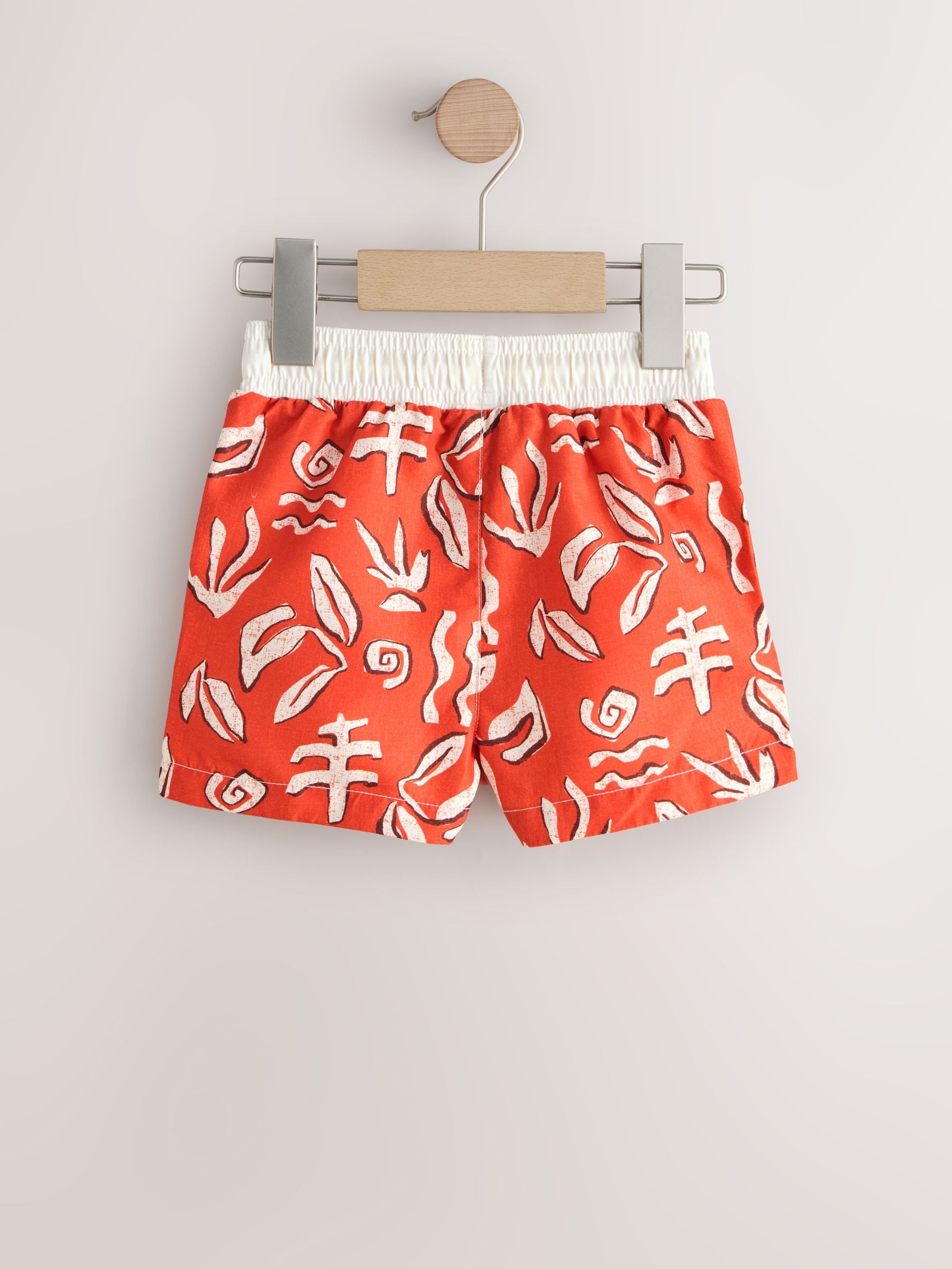 Red Printed Swim Shorts (3mths-7yrs) - Size 3-6 Months (62-68cm)