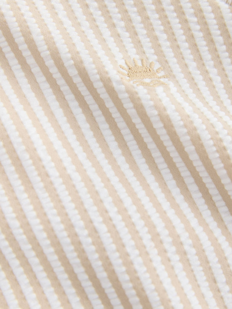 Neutral Textured Rash Vest and Swim Shorts Set (3mths-7yrs)