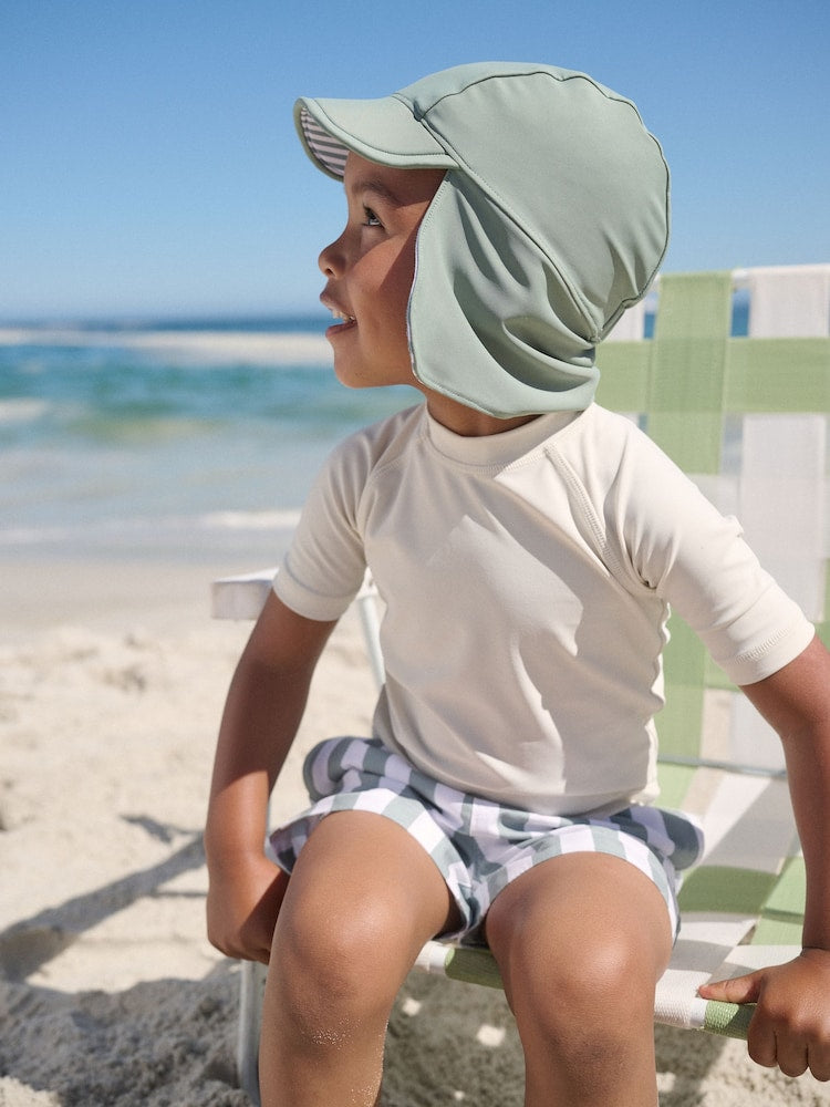 Sage Green Legionnaire Swim Hat (3mths-10yrs) - Size 3-9 Months (62-74cm)