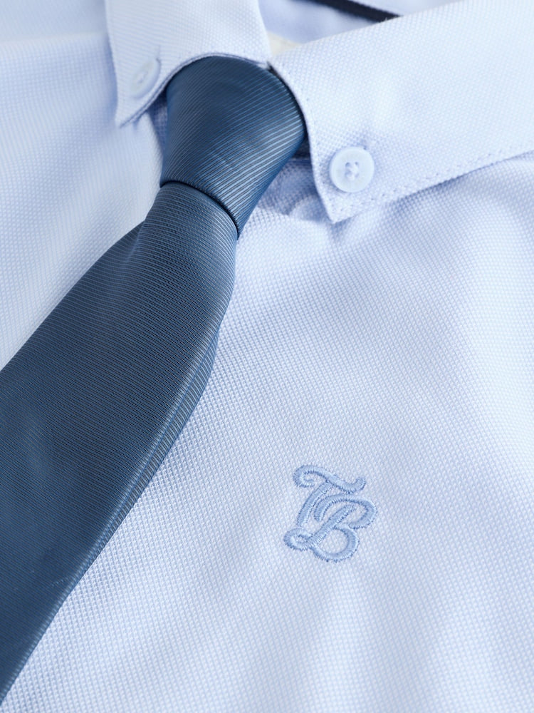 Baker by Ted Baker Blue Long Sleeve Shirt with Tie