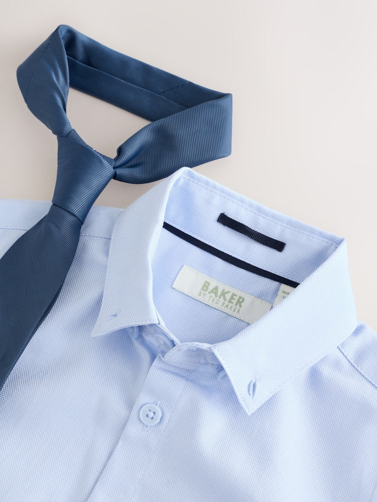 Baker by Ted Baker Blue Long Sleeve Shirt with Tie