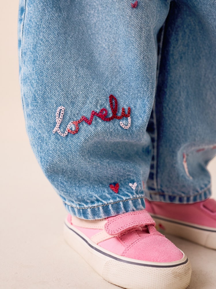 Red Hearts Embroidered Jeans (3mths-7yrs)