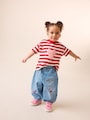 Red Hearts Embroidered Jeans (3mths-7yrs) - Size 3-6 Months (62-68cm)