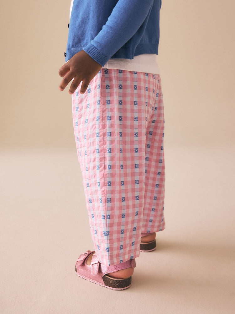 Pink/Blue Gingham Pullon Barrel Trousers (3mths-7yrs)