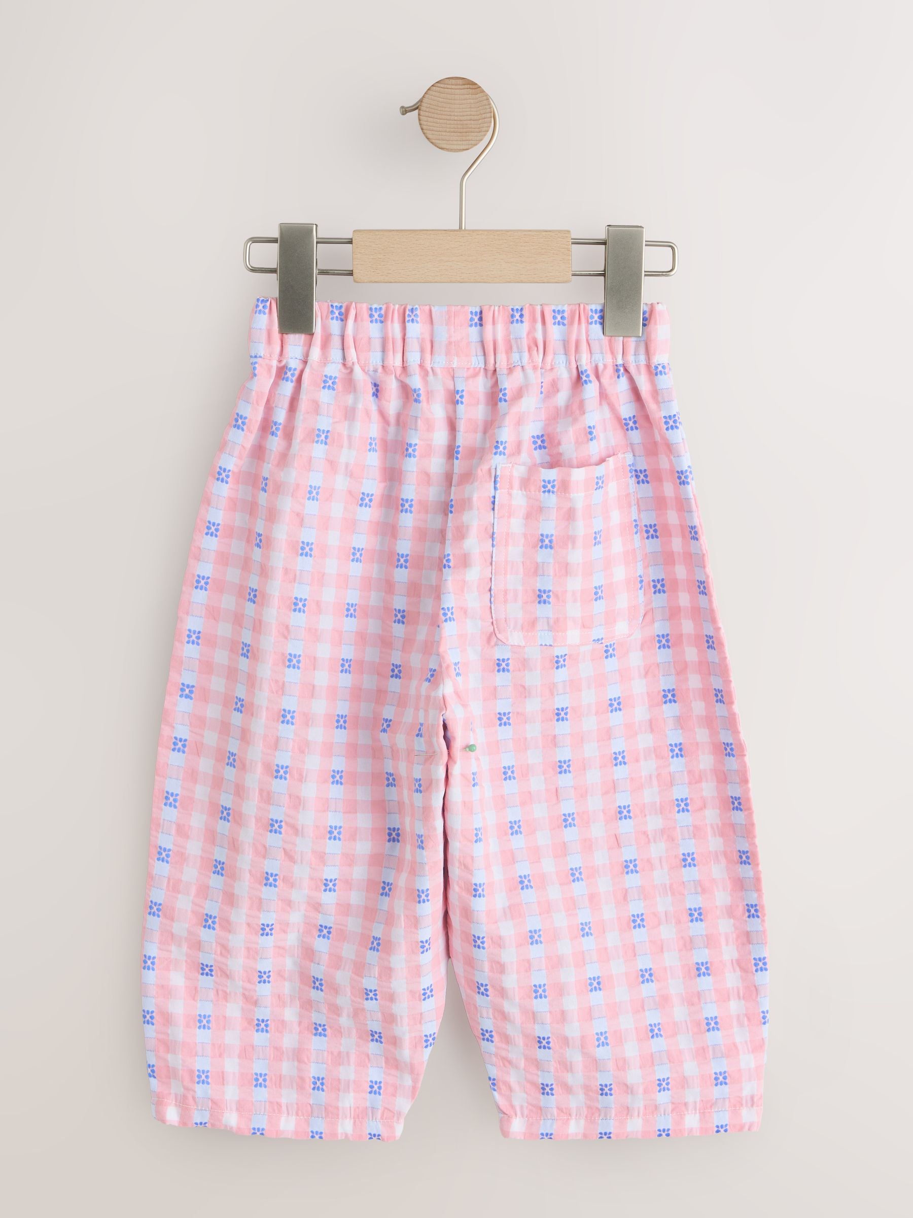 Pink/Blue Gingham Pullon Barrel Trousers (3mths-7yrs) - Size 3-6 Months (62-68cm)