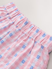 Pink/Blue Gingham Pullon Barrel Trousers (3mths-7yrs) - Size 3-6 Months (62-68cm)