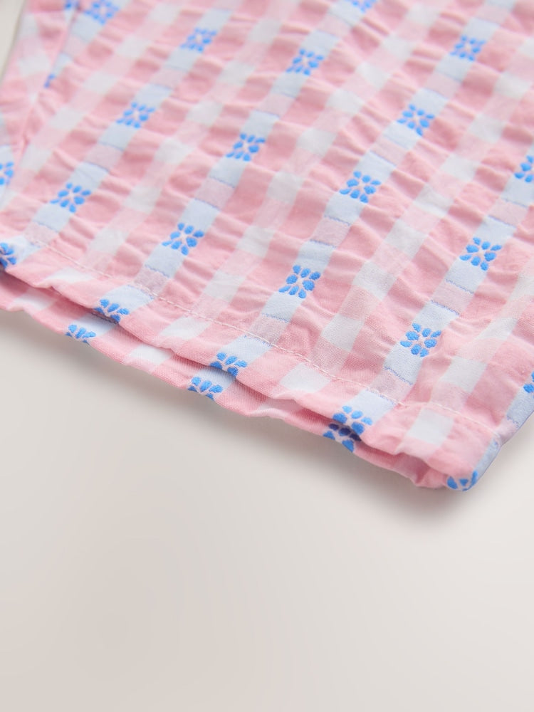 Pink/Blue Gingham Pullon Barrel Trousers (3mths-7yrs)